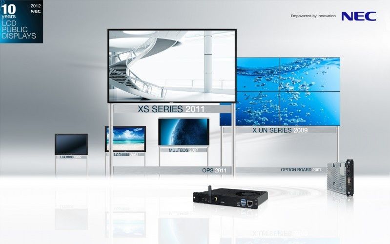 10 lat monitorów wielkoformatowych NEC Public Displays 