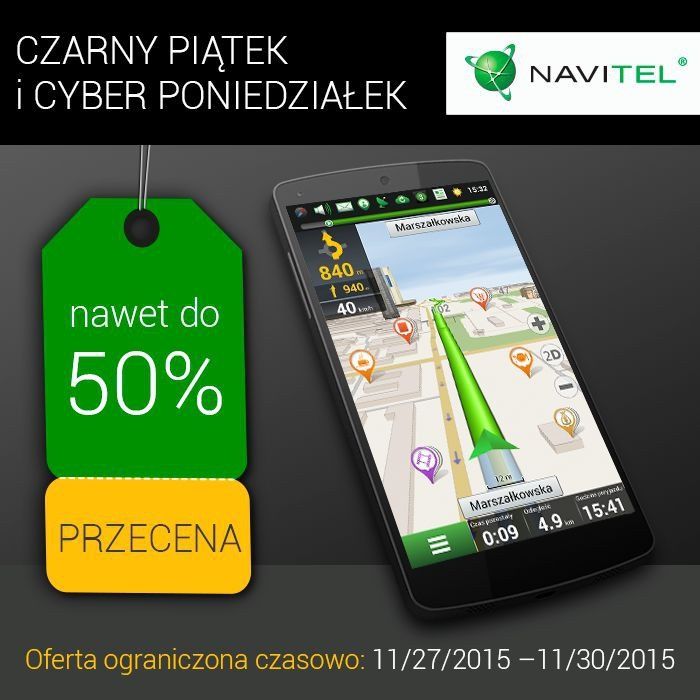 Czarny Piątek i Cyber Poniedziałek - wyprzedaż w NAVITEL®! Rabat nawet do 50%!
