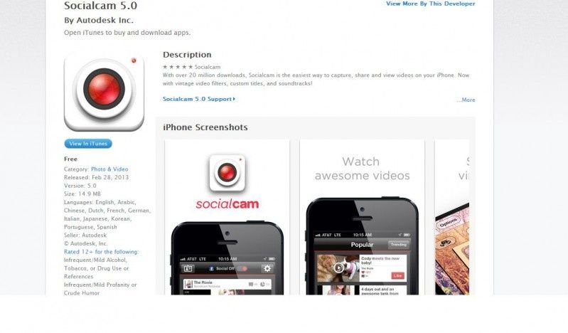 Socialcam 5.0 na iPhona