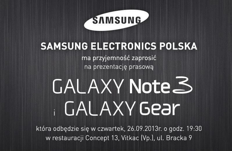 W czwartek Polska premiera Samsung GALAXY Note 3 i GALAXY Gear