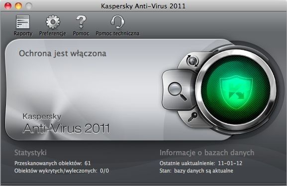 Kaspersky Anti-Virus 2011 for Mac w pełni kompatybilny z...