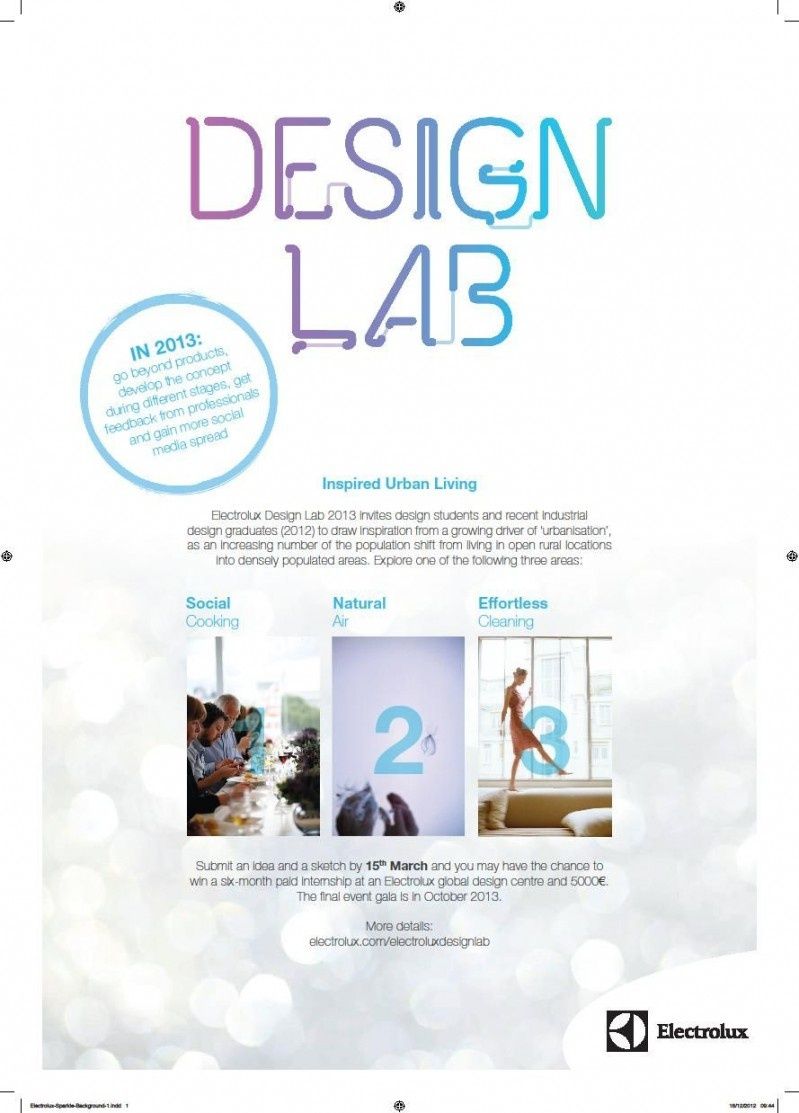 11. edycja Electrolux Design Lab - zgłoszenia do 15.03.2013