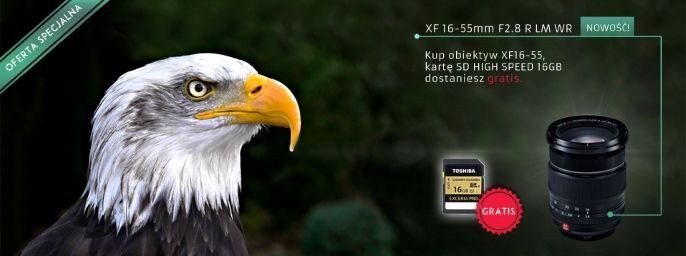 Do obiektywu XF16-55, karta SD High Speed 16GB za darmo
