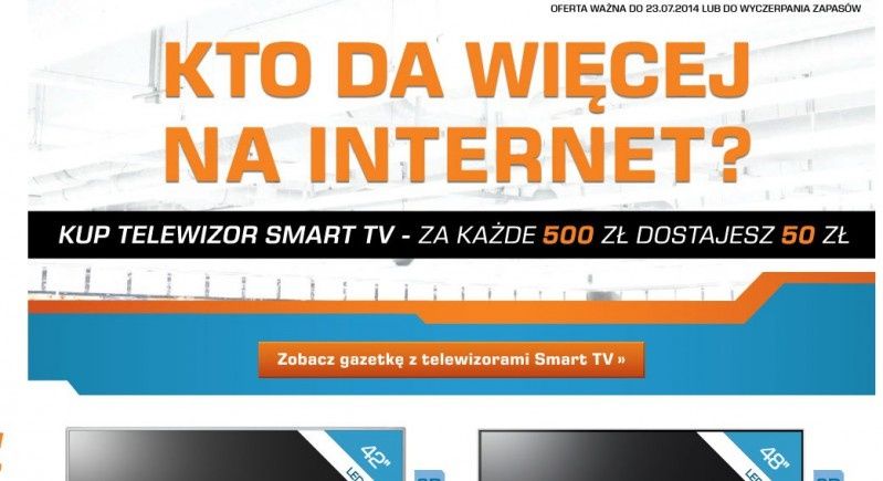 Kup telewizor SMART TV! Za każde 500 zł dostajesz 50 zł