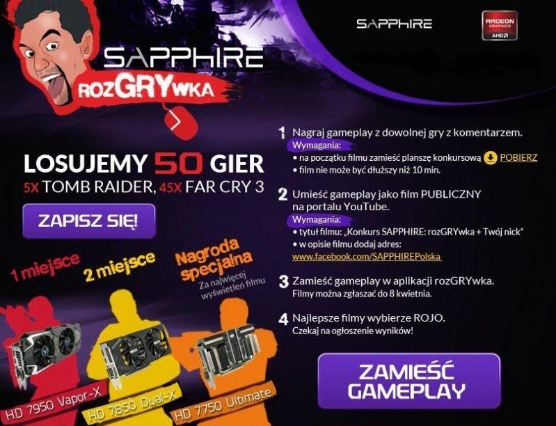 Sapphire: rozGRYwka - konkurs dla fanów gameplayów