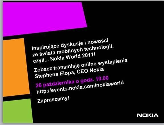 Transmisja online z wystąpienia Stephena Elopa - Nokia World
