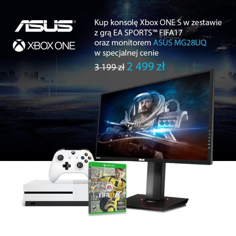 Konsola Xbox One S w zestawie z monitorem ASUS z serii MG w niesamowitej cenie tylko w X-kom!
