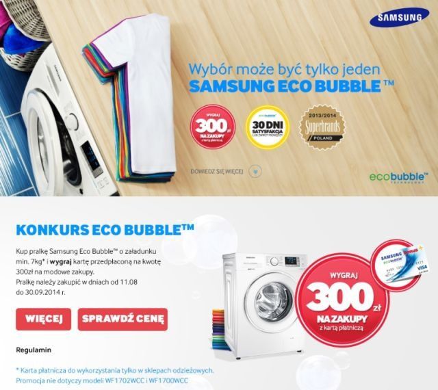 Poznaj 4. korzyści Samsung Eco Bubble i wygraj nagrody