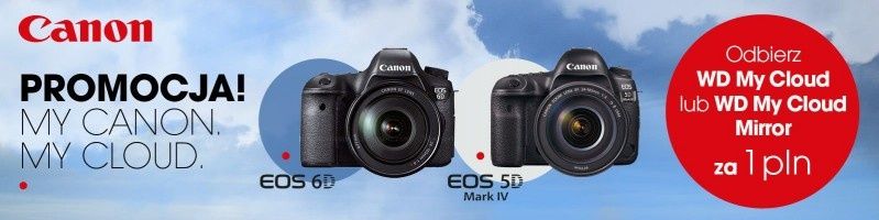 Promocja Canon: Kup wybrany model aparatu EOS 5D lub EOS 6D  i odbierz dysk zewnętrzny za 1 zł