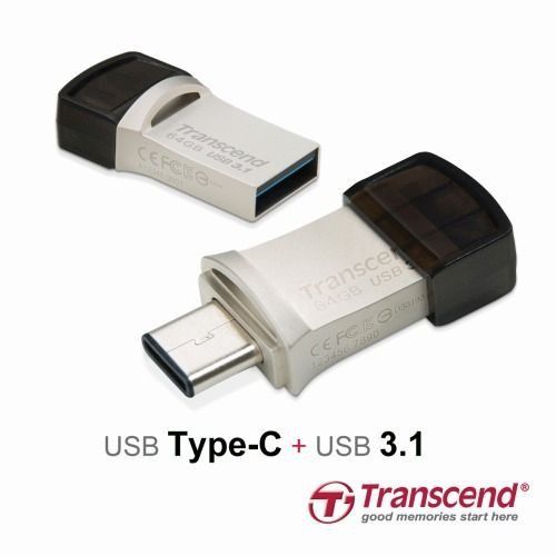 TRANSCEND JetFlash 890S - niewielki pendrive  z dwiema wtyczkami USB
