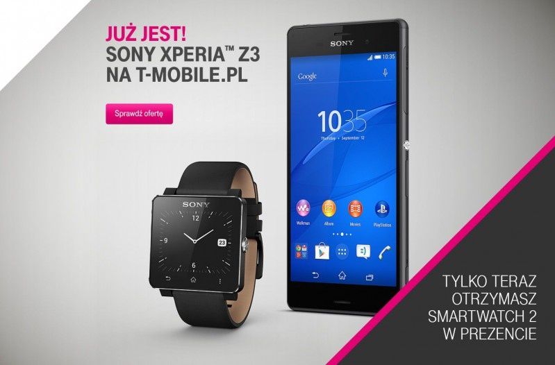 Sony Xperia Z3 w zestawie ze SmartWatch 2 - już od poniedziałku tylko w sklepie internetowym T-Mobile 