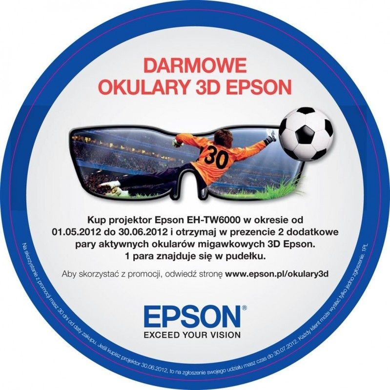 Epson: 3 pary okularów 3D gratis z TW6000