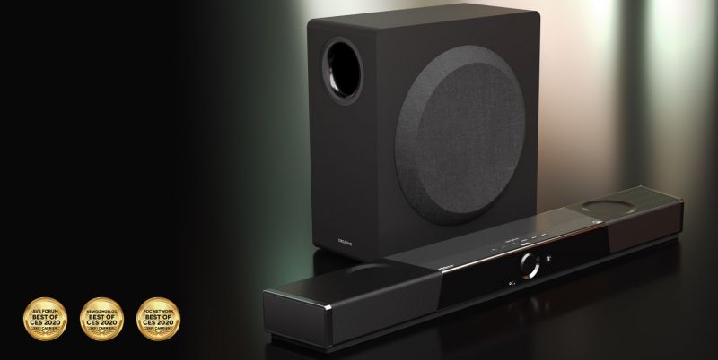 Creative SXFI CARRIER system głośnikowy typu soundbar z Dolby AtmosR, bezprzewodowym subwooferem i technologią Super X-FiR Headphone Holography