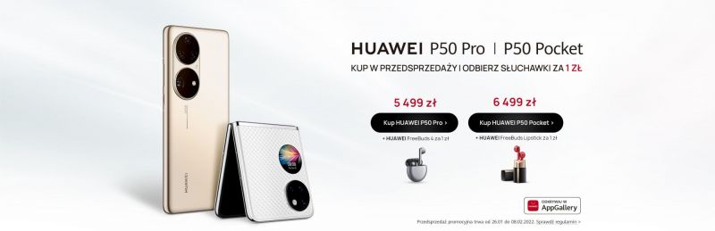 Potężny, fotograficzny Huawei P50 Pro i składany Huawei P50 Pocket  dostępne w Polsce – w przedsprzedaży w atrakcyjnej ofercie