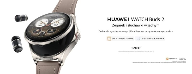 Debiutuje HUAWEI WATCH Buds 2, czyli smartwatch i słuchawki.  W jednym!