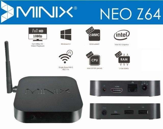 Minix NEO Z64 W − Windows Edition: najmniejszy komputer PC z systemem Windows 8.1 i najnowszym oprogramowaniem KODI