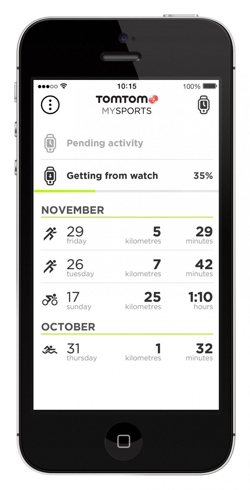 Aplikacja mobilna na iOS dla użytkowników zegarków sportowych TomTom