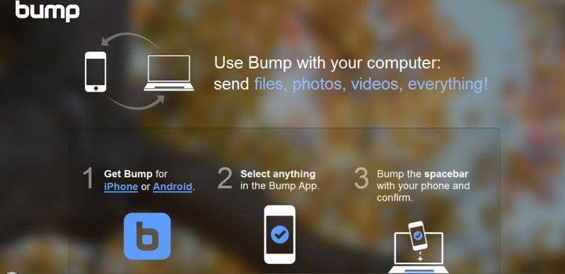 Bump - prosty sposób na przesyłanie danych między smartfonem i komputerem