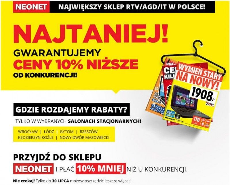 NEONET z nową akcją promocyjną - Ceny 10% niższe od konkurencji