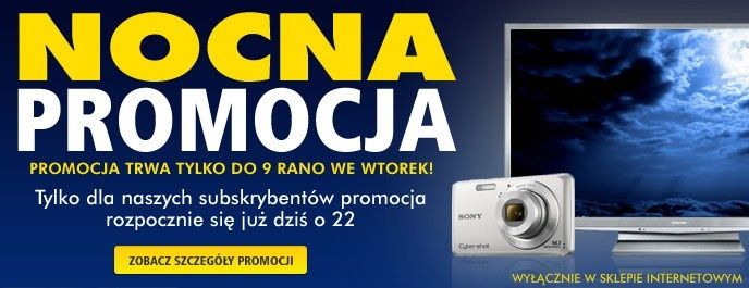 Nocna promocja w sklepie internetowym