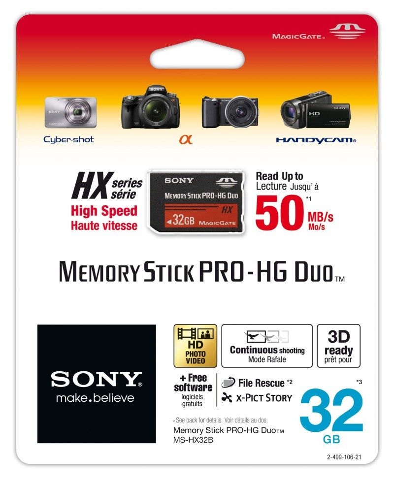 Karty pamięci Memory Stick PRO-HG Duo HX w ofercie Sony