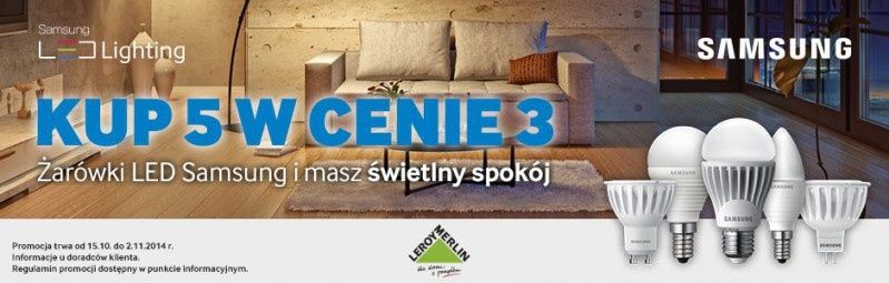 Kup 5 w cenie 3 - promocja żarówek Samsung LED