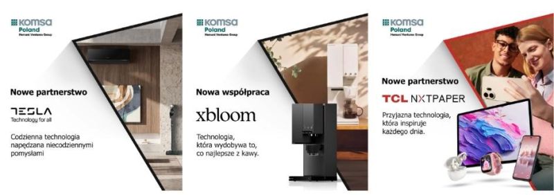 3 mocne nowości w portfolio KOMSA Poland – TCL, Tesla i xBloom
