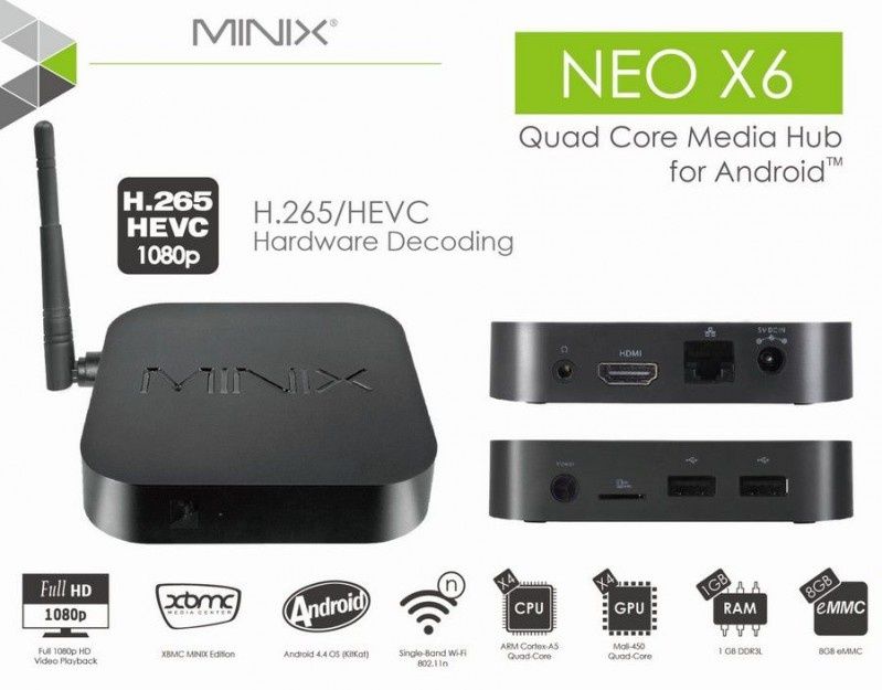 MINIX NEO X6 - czterordzeniowy Android 4.4.2 Google TV Box