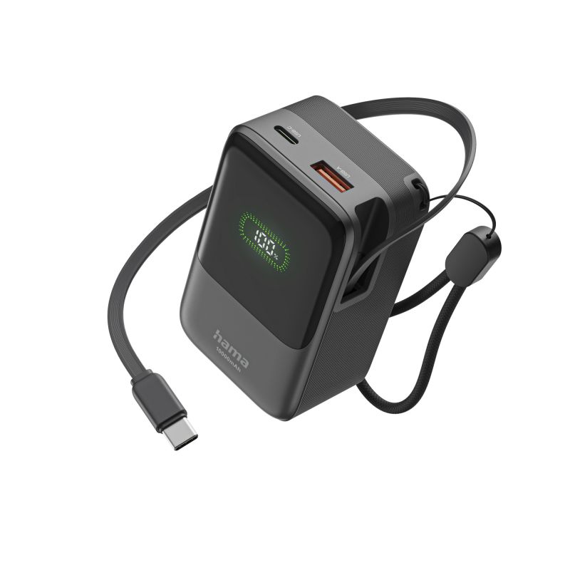 Rozwija się jak język kameleona! Marka Hama przedstawia power pack Roll Up o pojemności 10000 mAh z wbudowanym kablem