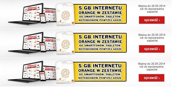 Kup notebooka, tablet lub smartfon i odbierz 5 GB internetu w zestawie