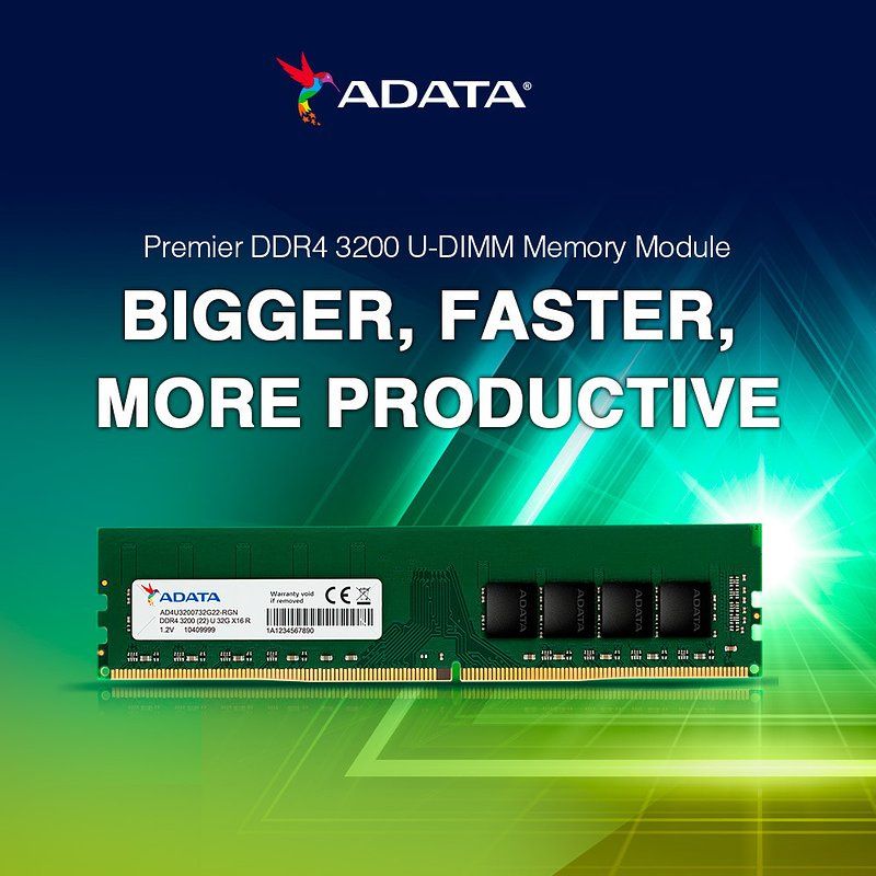 ADATA : Nowe moduły pamięci RAM DDR4 w formatach U-DIMM i SO-DIMM
