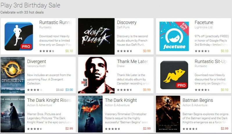 3.urodziny Google Play Store - sprawdź wyprzedaże z tej okazji