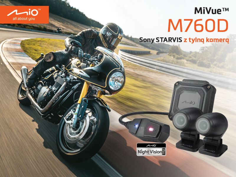 Mio MiVue 760d -  as w rękawie dla motocyklistów w sezonie 2020.