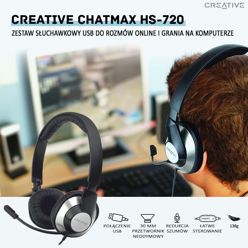 Słuchawki do pracy zdalnej i rozrywki CREATIVE CHATMAX HS-720