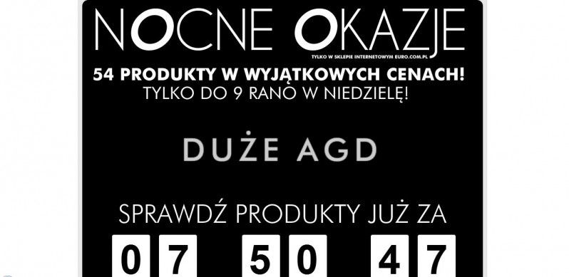 54 okazje cenowe w Euro.com.pl. (tylko do 9 rano w niedzielę)