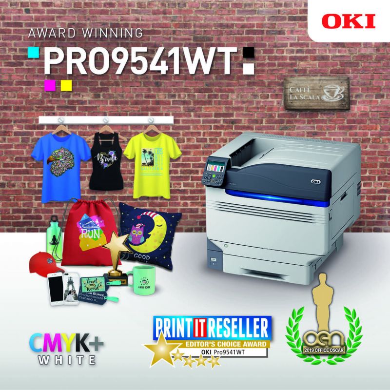 Cyfrowa drukarka termotransferowa OKI Pro9541WT A3+ do druku na odzieży zdobyła dwie branżowe nagrody