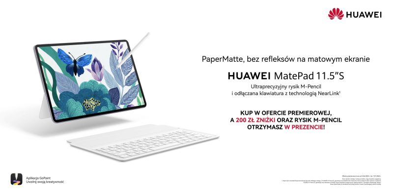 Nowe spojrzenie na rynek tabletów. W Polsce debiutuje HUAWEI MatePad 11.5”S PaperMatte – tablet z ulepszonym matowym ekranem