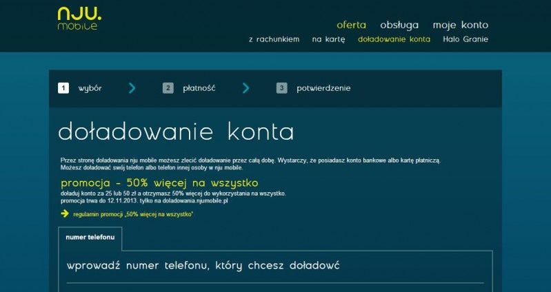 Doładowania nju z dużym bonusem