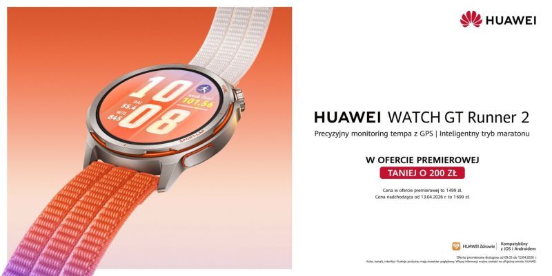 Sportowy HUAWEI WATCH GT Runner 2 już w Polsce!