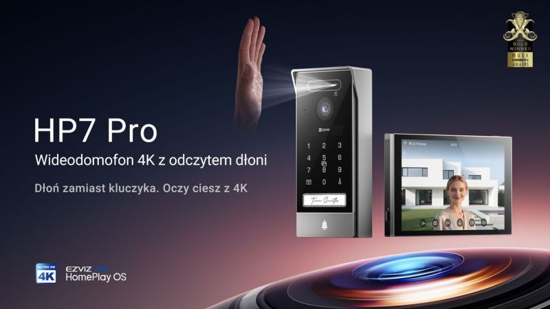 EZVIZ prezentuje HP7 Pro – pierwszy na rynku wideodomofon 4K z technologią rozpoznawania dłoni, który czyni codzienne wejście do domu prostszym i bezpieczniejszym
